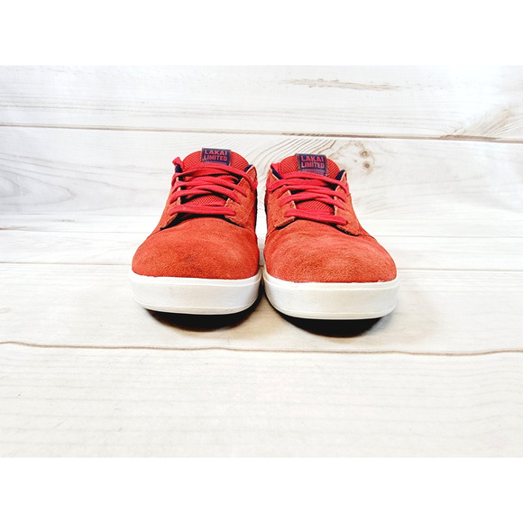 Lakai - Linden Red & Blue Suede Skateboard Shoes Mens sz 8.5 - Picture 2 of 16